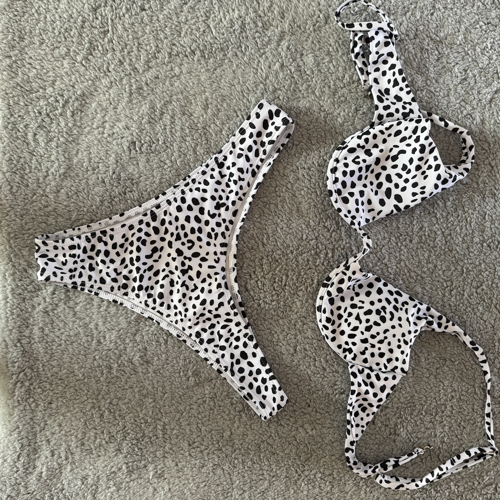 Shein Cow Print Bikini Size L